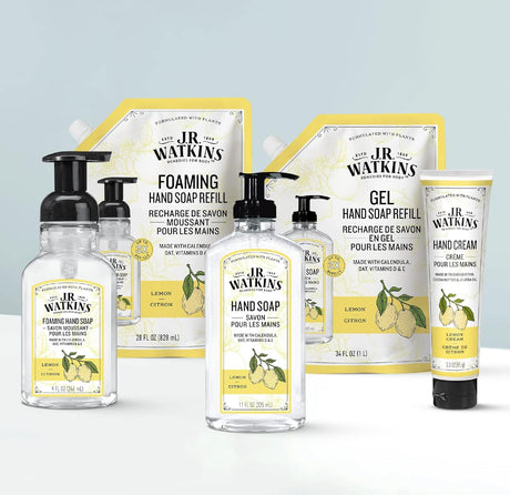 J.R. Watkins Lemon Hand Soap Gel Refill, Pack of 3, 34 FL OZ Each