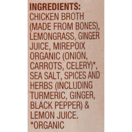 Kitchen Basics Bone Broth, Turmeric Ginger Lemongrass, 8.25 fl oz (Case of 12, Gluten-Free)