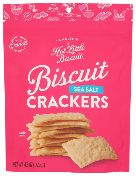 Callies - Biscuit Crackers Sea Salt, 4.5 oz (Pack of 6) - Gourmet Snack Crackers