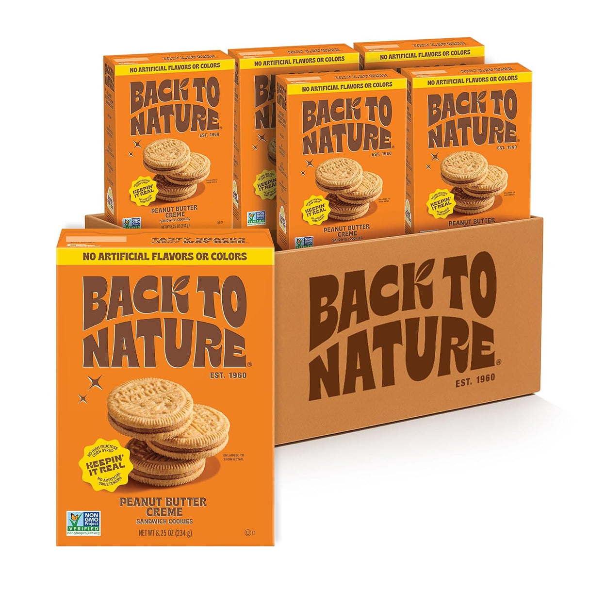 Back To Nature Peanut Butter Sandwich Cookies, Case of 6, 8.25 oz. Each
