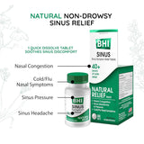 Bhi Sinus Relief Tablets para una congestión nasal rápida (paquete de 100)