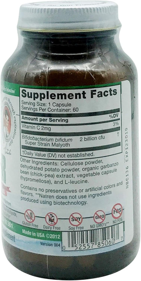 Natren Dairy-Free Bifido Factor, 60 Capsules