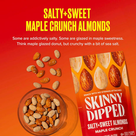 Skinnydipped Almonds, Maple Crunch Flavor – 4 oz (Case of 10)