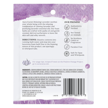 Back of a product packaging with text and icons on a purple background
