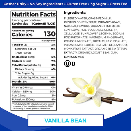 Orgain Organic Protein Vanilla Bean Shakes - 11 Fl Oz (12-Pack) - Cozy Farm 
