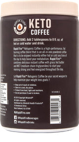 Rapid Fire Ketogenic Fair Trade Instant Keto Coffee Mix - Canister of 7.93 Oz - Cozy Farm 