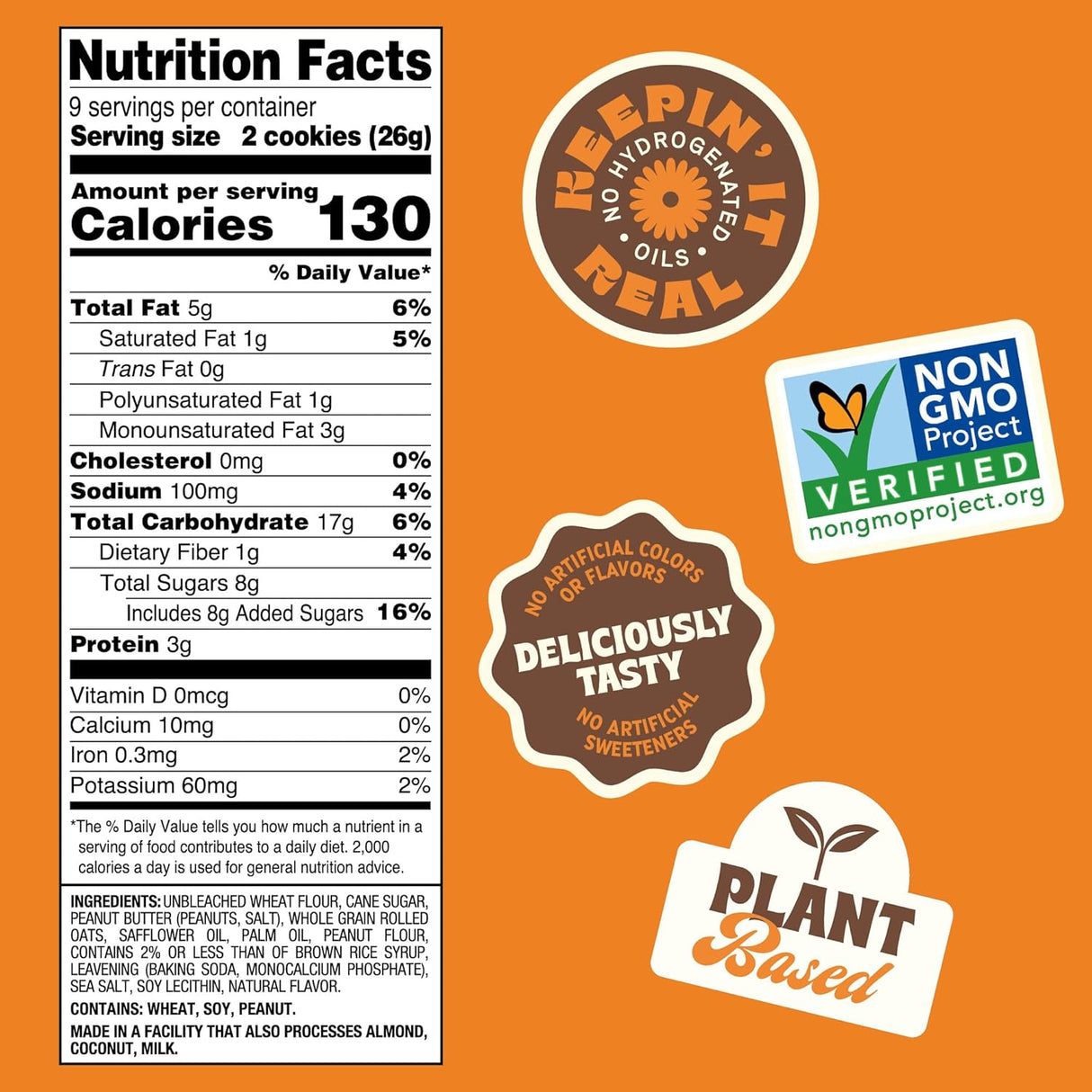 Back To Nature Peanut Butter Sandwich Cookies, Case of 6, 8.25 oz. Each