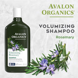 Avalon Organics Volumizing Shampoo with rosemary and lavender on a light background