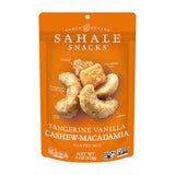 Sahale Snacks Tangerine Vanilla Cashew-Macadamia glazed mix packaging on a white background