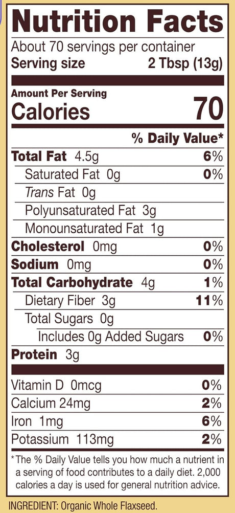 Bob's Red Mill Organic Flaxseed Meal Golden, Pack of 4, 16 Oz