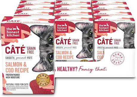 The Honest Kitchen Cat Food Salmon Cod Pate (Pack of 12 - 5.5 Oz.) - Cozy Farm 