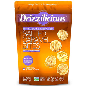 Drizzilicious - Salted Caramel Mini Rice Cakes, 4 oz (Case of 12) - Gluten-Free Snack