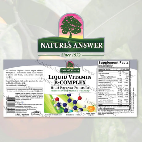 Nature's Answer Liquid Vitamin B-Complex label on a white background