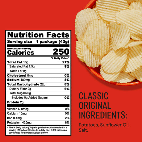 The Good Crisp Company, Original Crinkle Potato Chips, Case of 12, 5.5 Oz