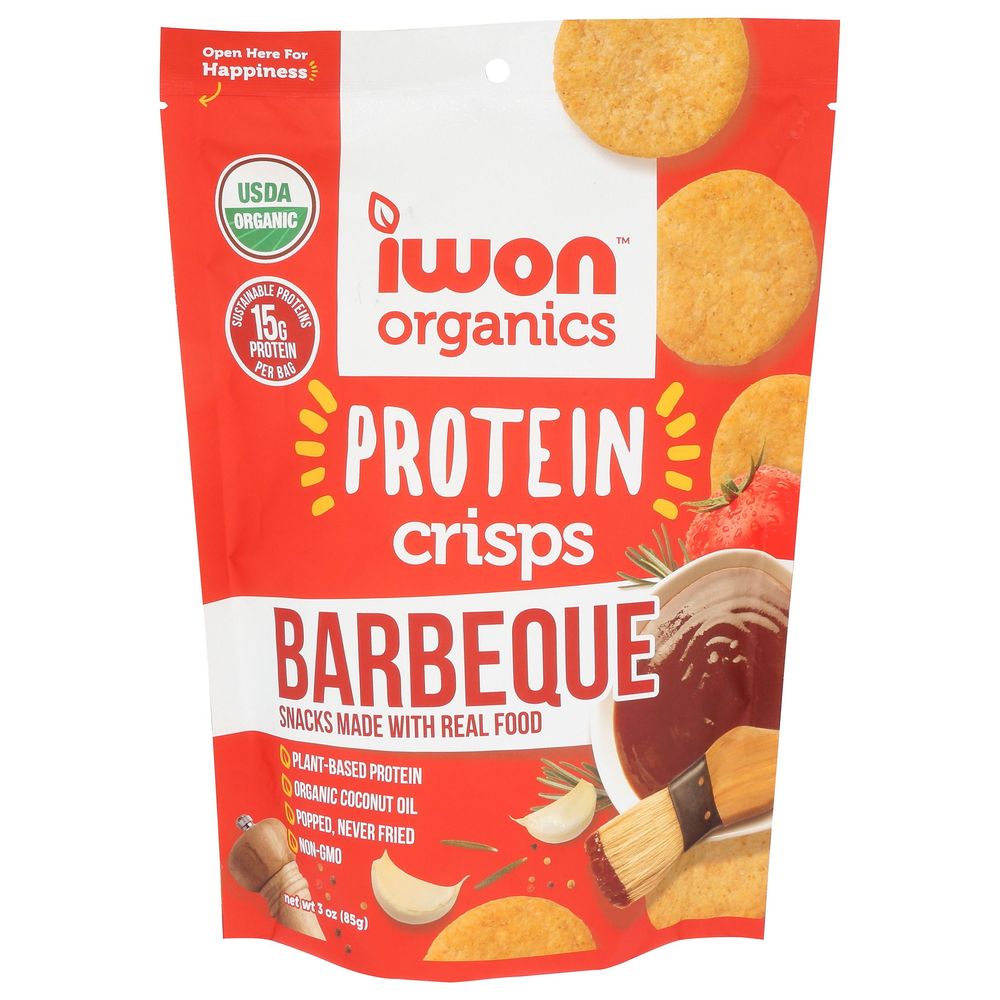 I Won! Nutrition Co - Organic BBQ Protein Crisps, 3 oz (Pack of 8) - Gluten-Free Snack