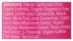Odyssey Sparkling Energy, Dragonfruit Lemonade, Case of 12, 12 Fl Oz Cans