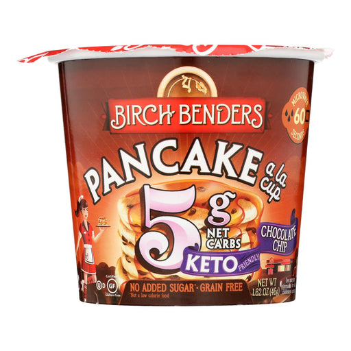 Birch Benders - Pancake A La Cup Chocolate Chips (Pack of 8) 1.62 Oz - Cozy Farm 