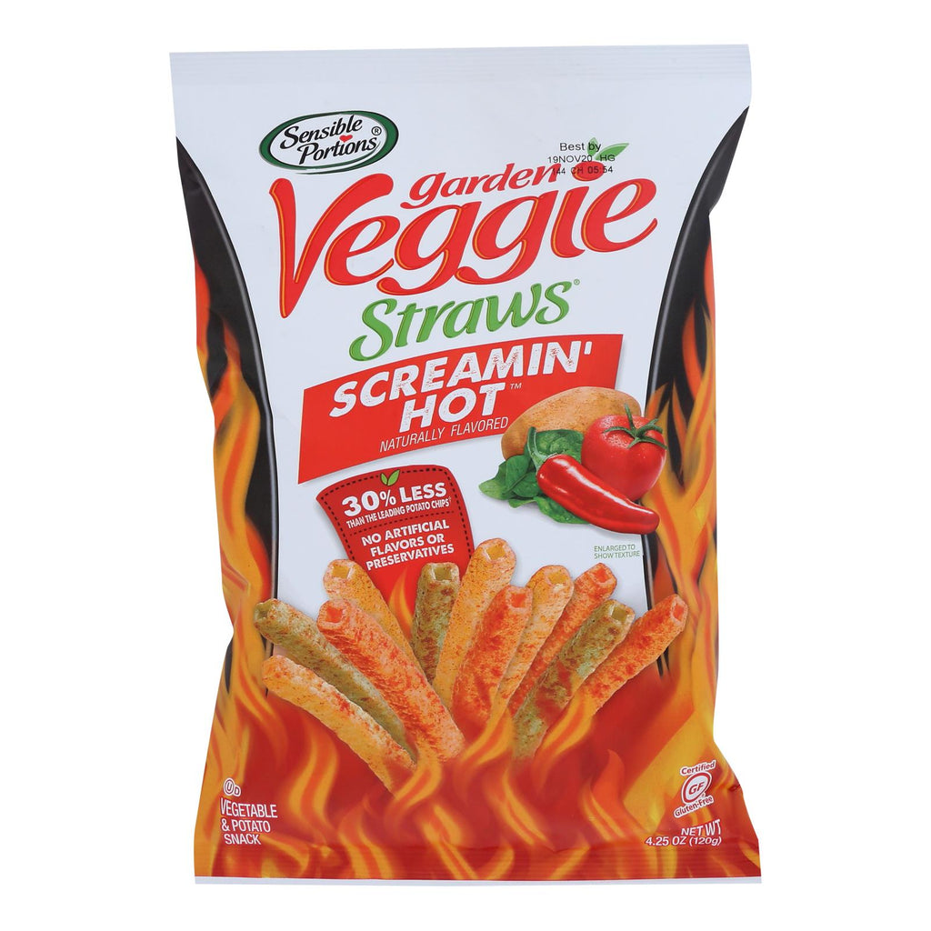 Sensible Portions - Veggie Straws Crm Hot (Pack of 12-4.25 Oz) - Cozy Farm 