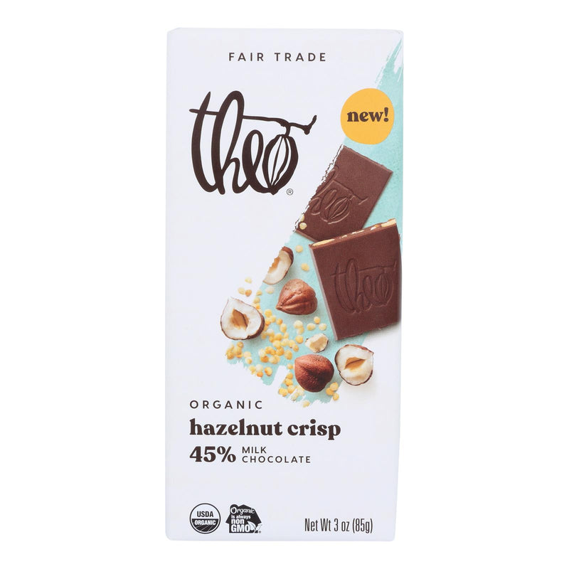 Bars  Theo Chocolate - Bar Chocolate Hazelnut Crisp (Pack of 12-3 Oz Bars) - Cozy Farm 