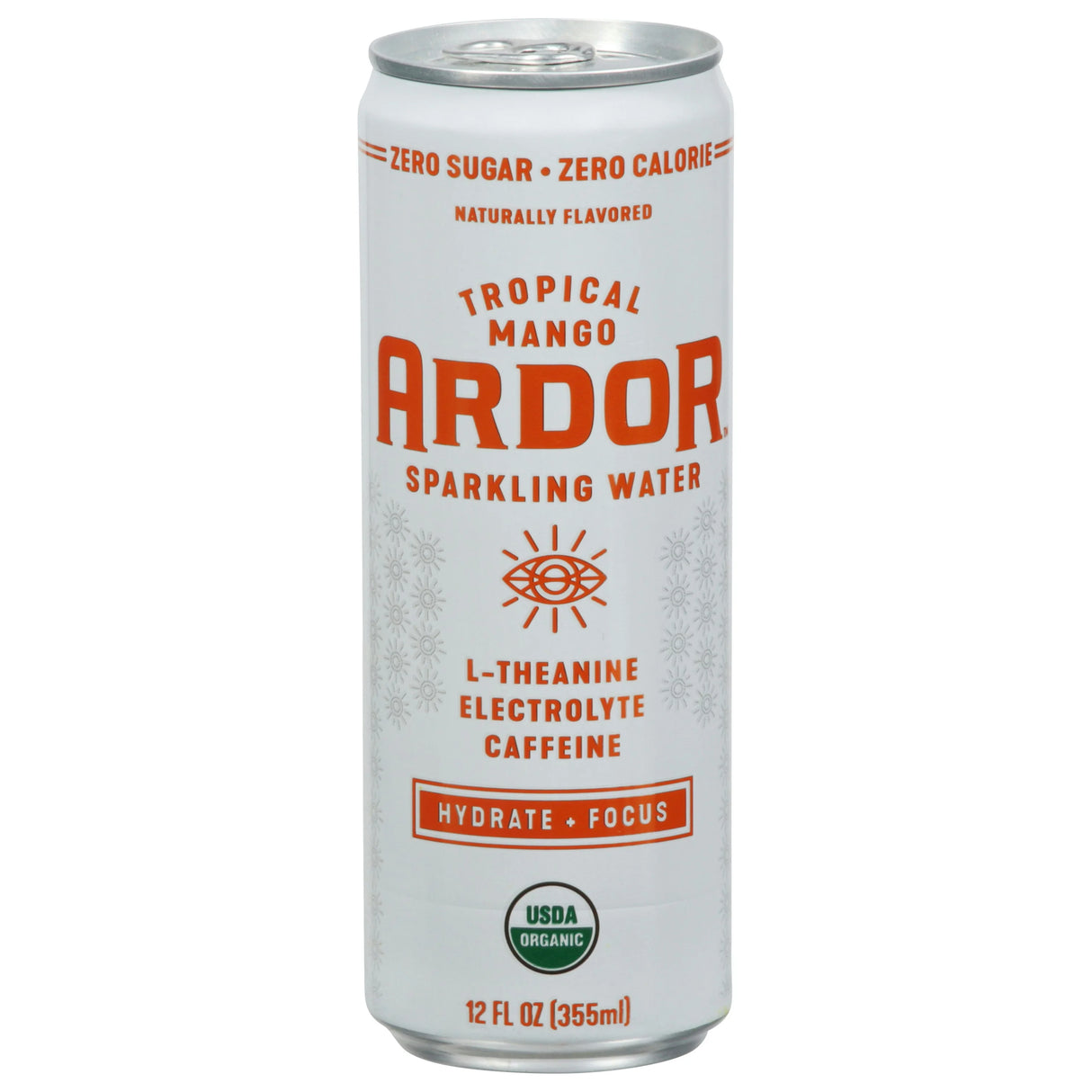 Ardor Organic Sparkling Water - Mango, 12 fl oz (12 Pack) - Hydrate + Focus