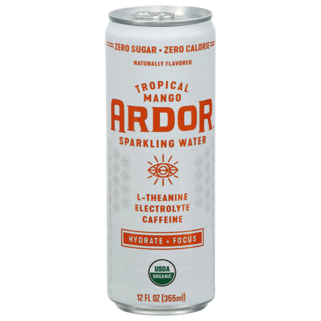 Ardor Organic Sparkling Water - Mango, 12 fl oz (12 Pack) - Hydrate + Focus