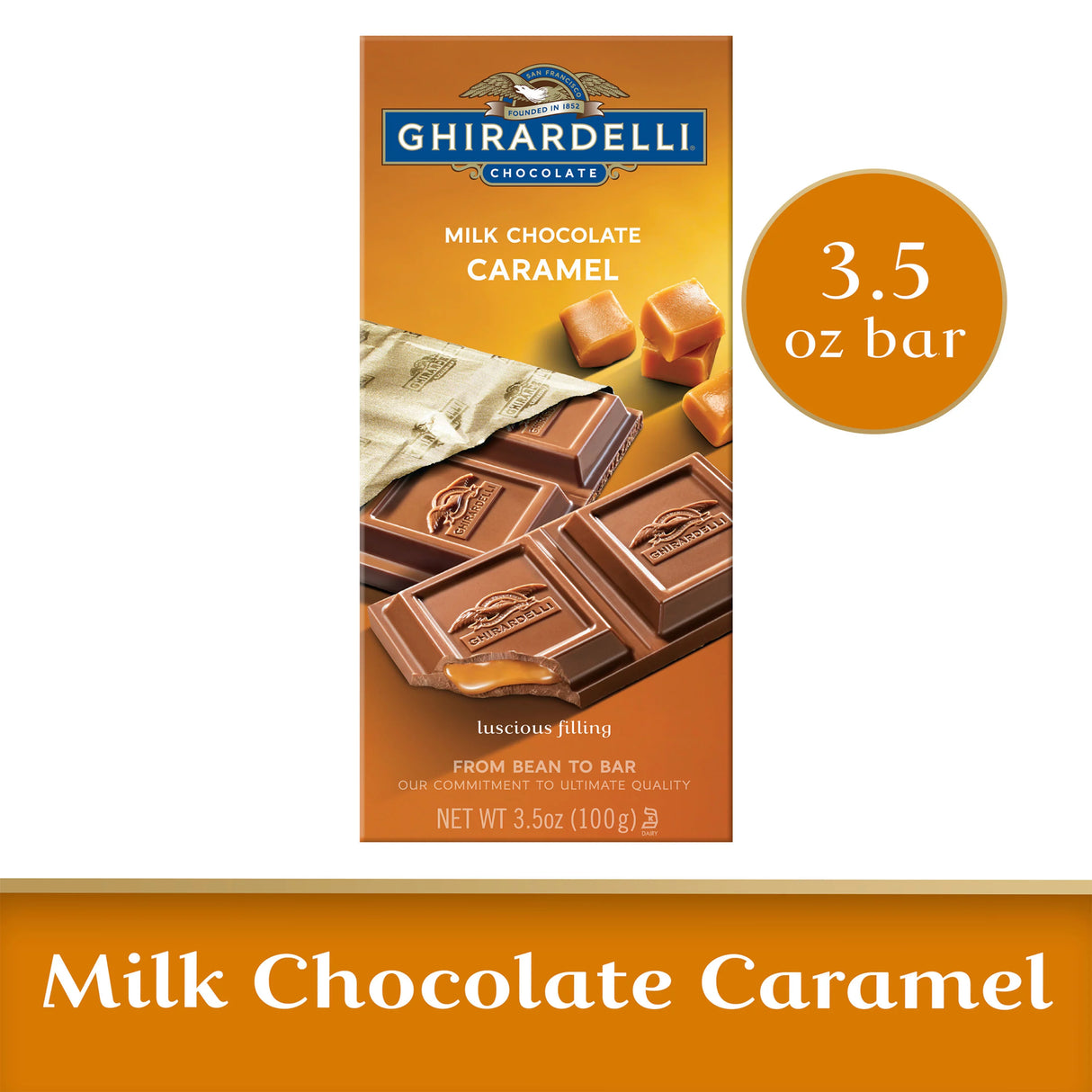 Ghirardelli Milk Chocolate Caramel Bars (Case of 10 - 4.8 oz Each) - Cozy Farm 
