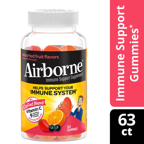 Airborne Assorted Fruit Gummies (Pack of 63) - Cozy Farm 