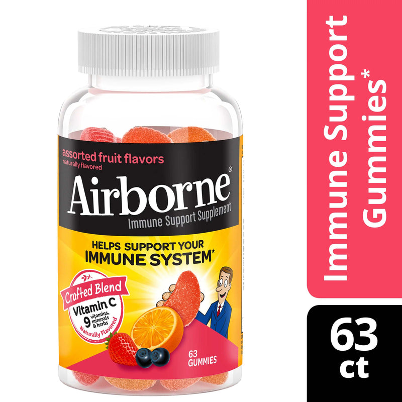 Airborne Gummy Assorted Fruit (Pack of 63) - Cozy Farm 