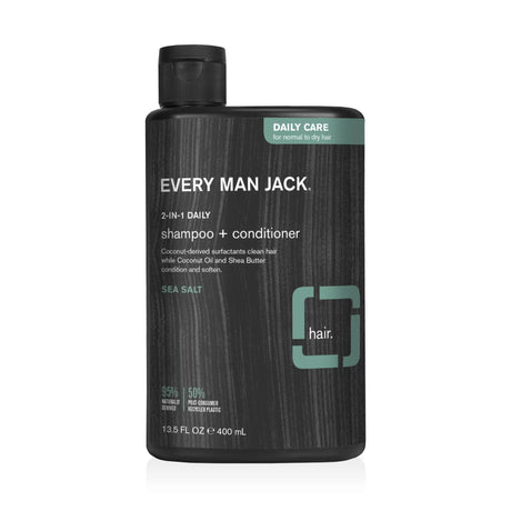 Every Man Jack Sea Salt 2-in-1 Shampoo & Conditioner - 13.5 Fl Oz - Cozy Farm 