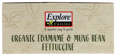 Box of Explore Cuisine Organic Edamame & Mung Bean Fettuccine with leaf design