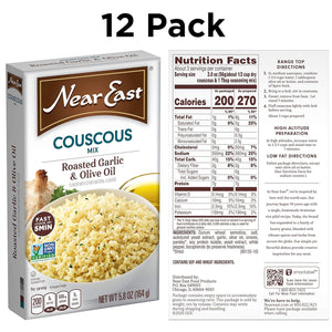 Near East Roasted Olive Oil and Garlic Couscous, Case of 12, 5.8 Oz Packs