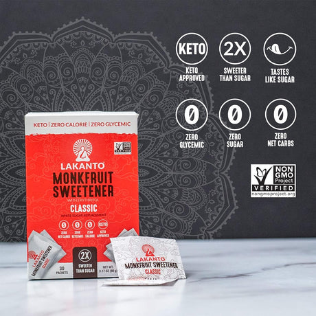 Lakanto Classic Monkfruit Sweetener, 3.17 oz., Pack of 8