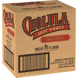 Cholula hot sauce packaging box on a white background