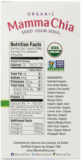 Mamma Chia Green Magic Vitality Squeeze Snack, 3.5 oz, Pack of 6