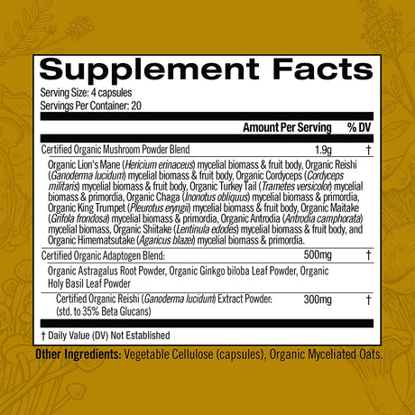 Om Mushroom Superfood: Master Blend Mushroom Capsules (80 Count) - Cozy Farm 