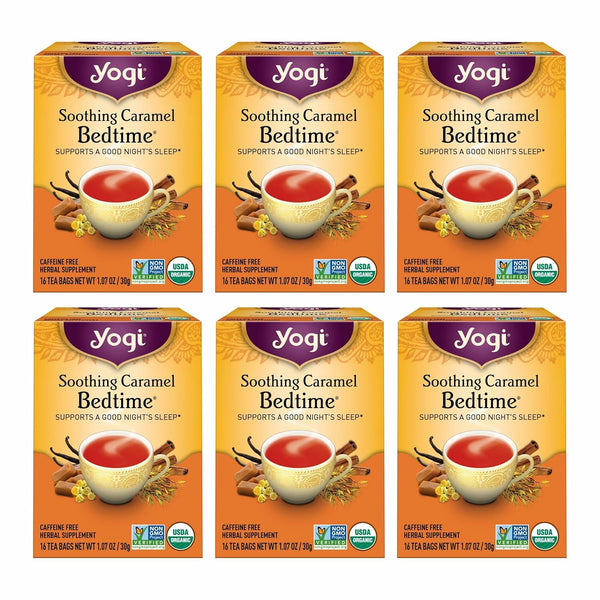 Yogi Bedtime Caramel Herbal Tea, 16 Tea Bags, Case of 6