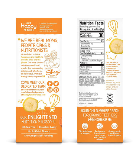 Happy Baby Organic Gentle Teethers, Banana and Sweet Potato, 1.7 oz., Case of 6