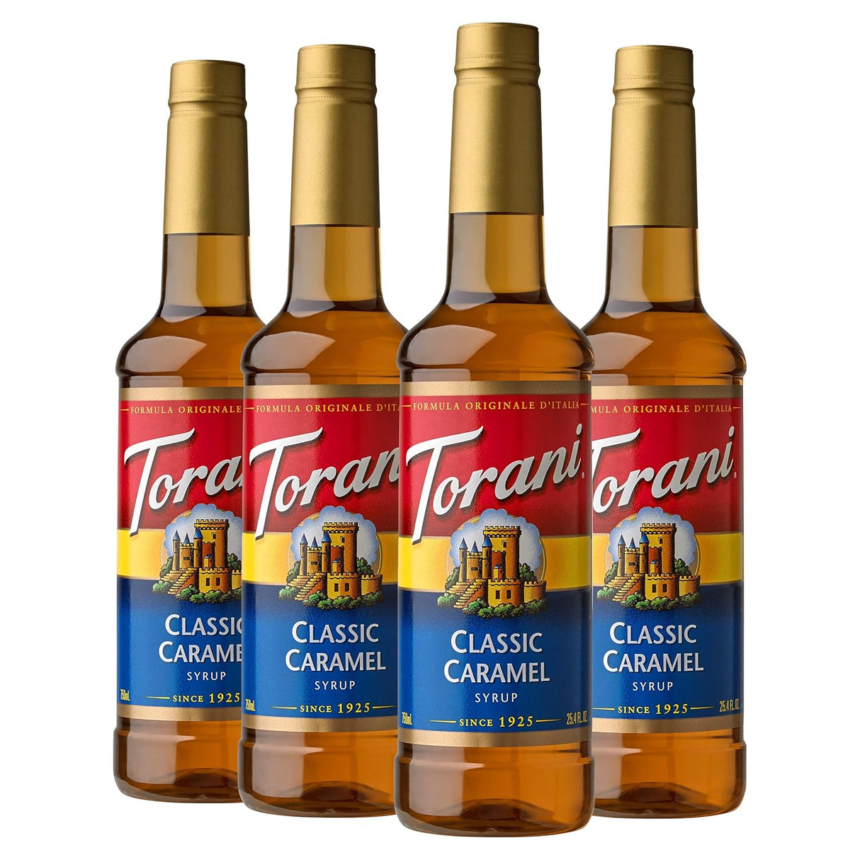 Torani Caramel Coffee Flavoring Syrup, Case of 4 (12.7 fl oz Bottles)