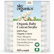 Sky Organics - 100% Organic Baby Cotton Swabs, 60 Ct (Pack of 1) - Gentle Cleaning Swabs