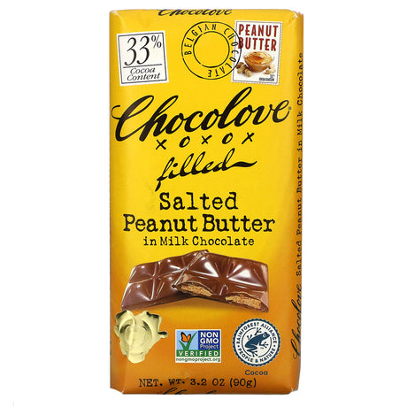 Chocolove - Bar Salt Peanut Butter Fld Milk Chocolate (Pack of 10) 3.2 Oz - Cozy Farm 
