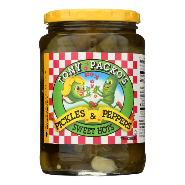 Tony Packo's Sweet Hots Pickles & Peppers, 24 Oz | Case of 12 - Cozy Farm 