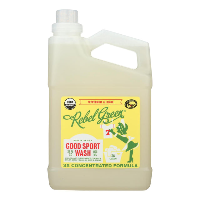 Rebel Green Good Sport Wash Lemon & Peppermint (Pack of 4 - 38 Fl Oz.) - Cozy Farm 