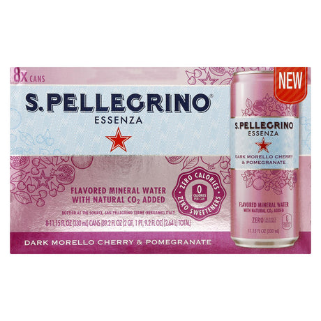 S.Pellegrino Essenza Dark Morello Cherry & Pomegranate Flavored Mineral Water (Pack of 3) 8/11.15z - Cozy Farm 