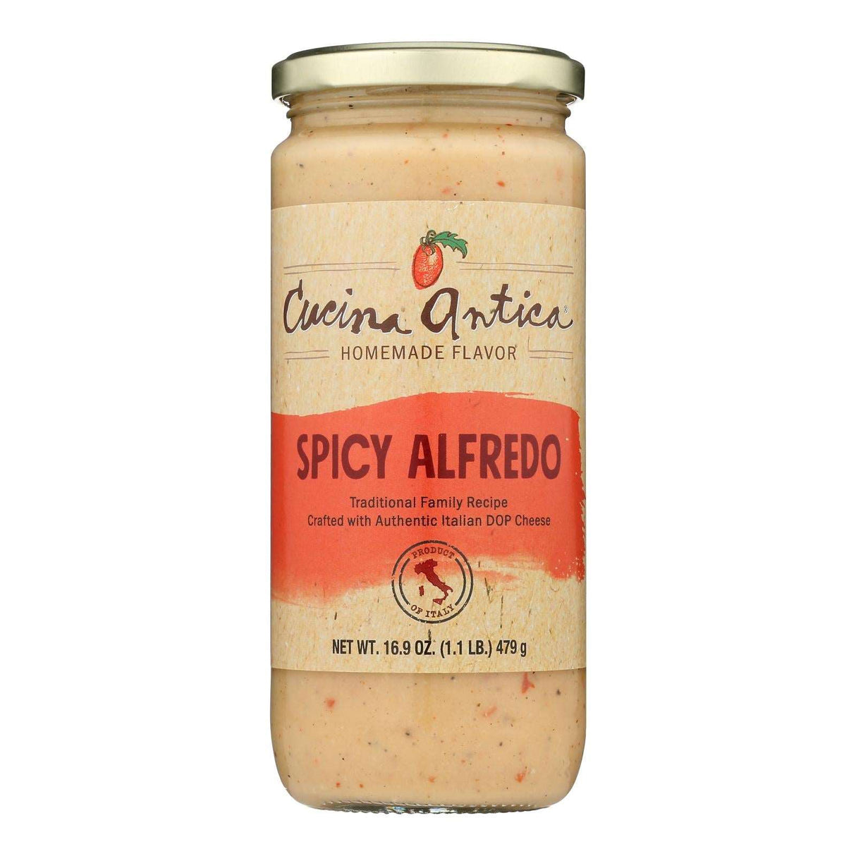 Alfredo Sauce, Spicy, 16.9 Oz Jars, Pack of 6, Cucina Antica - Cozy Farm 