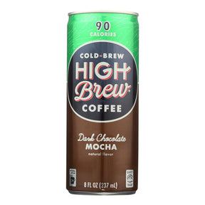 High Brew Coffee Ready-To-Drink Dark Chocolate Mocha, 8 Oz (Pack of 12) - Cozy Farm 