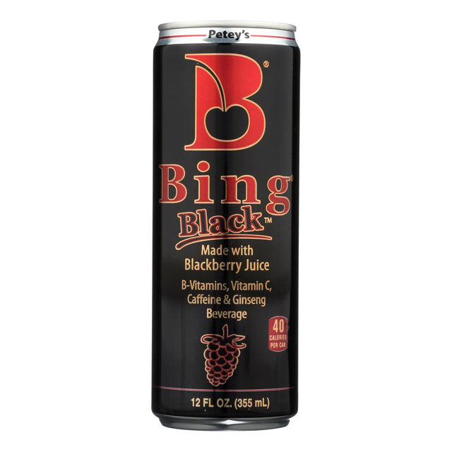 Bing Energy - Black Blackberry B-Vitamin Drink, 12 fl oz (Case of 24) - Energy and Hydration