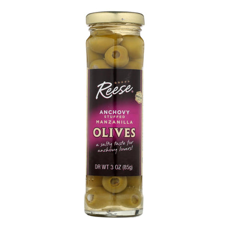 Reese Olives, Manzanilla Stuffed with Minced Anchovies (Pack of 12), 3 Oz - Cozy Farm 