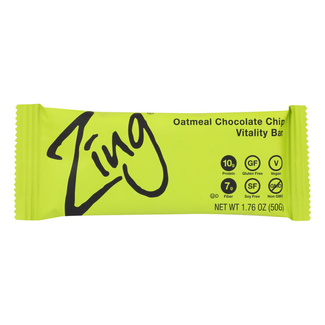 Zing Nutrition Bar - Oatmeal Chocolate Chip - Case Of 12 - 1.76 Oz. - Cozy Farm 