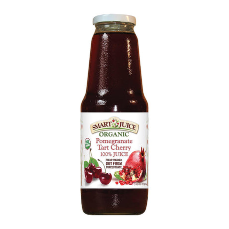 Smart Juice Organic Pomegranate Tart Cherry | 33.8 Fl Oz | Pack of 6 Bottles - Cozy Farm 