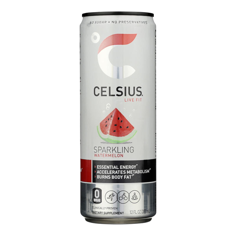 Celsius Live Fit Sparkling Watermelon Dietary Supplement  - Case Of 12 - 12 Fz - Cozy Farm 